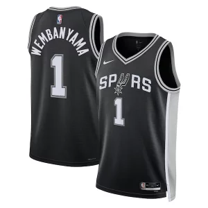 Victor Wembanyama San Antonio Spurs Nike Unisex Trendy 2023 NBA Draft First Round Pick Swingman Jersey Icon Edition Black Great for Fans