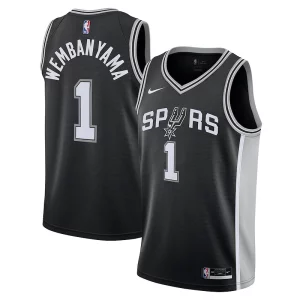 Victor Wembanyama San Antonio Spurs Nike Youth 2023 NBA Draft First Round Pick Gorgeous Swingman Jersey Icon Edition Black Ideal for Collectors