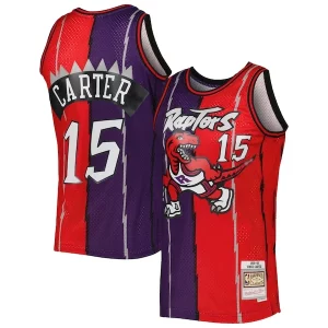 Vince Carter Toronto Raptors Hardwood Classics 1998/99 Split Swingman Jersey Purple/Red Unique Ideal for Collectors