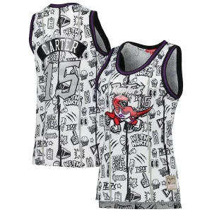 Vince Carter Toronto Raptors Women's 1998 Doodle Swingman Stylish Jersey White Ideal for Collectors
