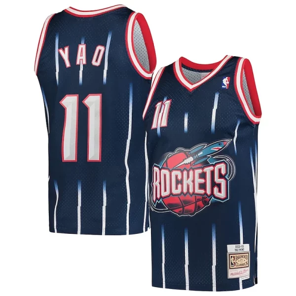 Yao Ming Houston Rockets Hardwood Classics 2002 03 Swingman Trendy Jersey Navy Great for Fans