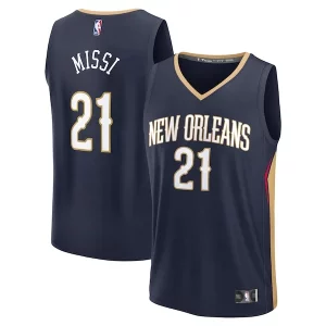 Yves Missi New Orleans Pelicans 2024 NBA Fabulous Draft Fast Break Player Jersey Icon Edition Navy Great for Fans
