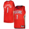 Zion Williamson New Orleans Pelicans Jordan Brand Swingman Fabulous Player Jersey Statement Edition Red Great for Fans