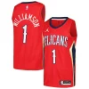 Zion Williamson New Orleans Pelicans Jordan Brand Swingman Player Jersey Statement Edition Red Fabulous Great for Fans