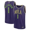 Zion Williamson Trendy New Orleans Pelicans 2024/25 Fast Break Player Jersey City Edition Purple Ideal for Collectors