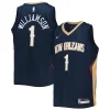 Zion Williamson New Orleans Stylish Pelicans Nike Youth 2021/22 Diamond Swingman Jersey Icon Edition Navy Must - Have for Jerseys Lovers