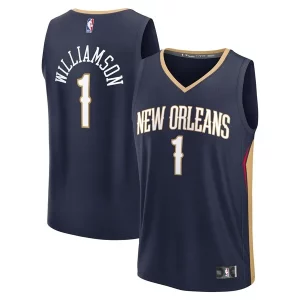 Zion Williamson New Orleans Pelicans Youth Fast Break Replica Fabulous Player Jersey Icon Edition Navy Great for Fans